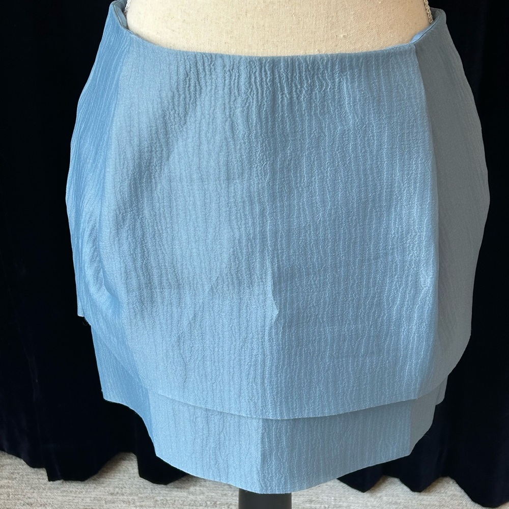 COS two tiered mini skirt. Size 6. Dusty blue.